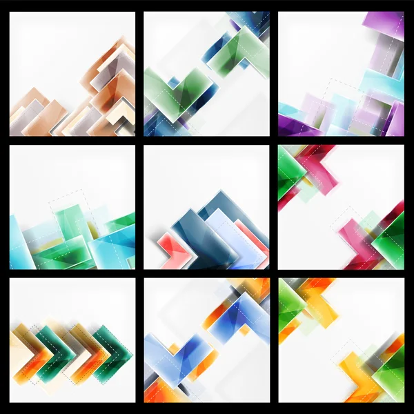 Conjunto de fondos geométricos coloridos abstractos — Vector de stock