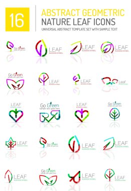 Geometrik yaprak Icon set