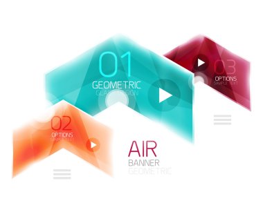 Parlak renk ok şekilleri ile seçenek Infographic ve düğme