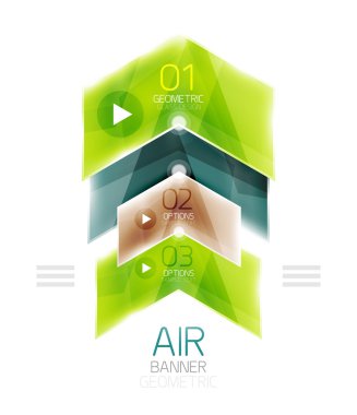 Parlak renk ok şekilleri ile seçenek Infographic ve düğme