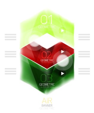 Parlak renk ok şekilleri ile seçenek Infographic ve düğme