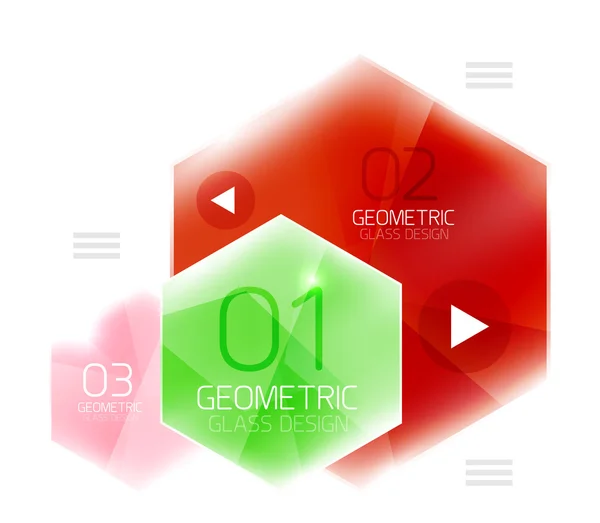 Hexagones de couleur de verre — Image vectorielle