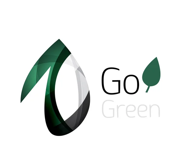 Diseño abstracto del logotipo eco leag hecho de piezas de color: varias formas geométricas — Vector de stock