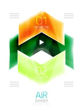 Parlak renk ok şekilleri ile seçenek Infographic ve düğme