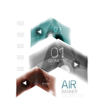 Parlak renk ok şekilleri ile seçenek Infographic ve düğme