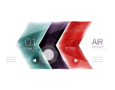 Parlak renk ok şekilleri ile seçenek Infographic ve düğme