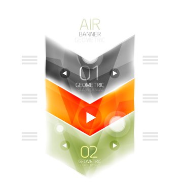 Parlak renk ok şekilleri ile seçenek Infographic ve düğme