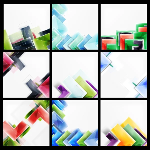 Set of abstract colorful geometric backgrounds — Stock Vector