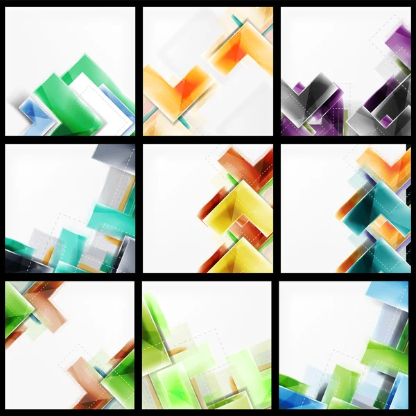 Conjunto de fondos geométricos coloridos abstractos — Vector de stock
