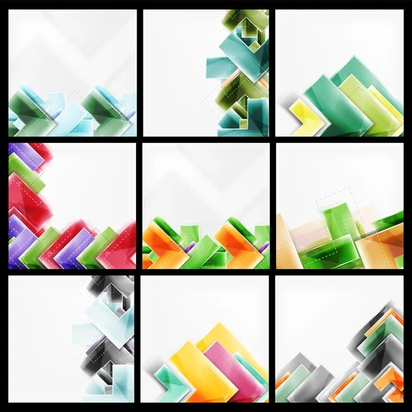 Conjunto de fundos geométricos coloridos abstratos — Vetor de Stock
