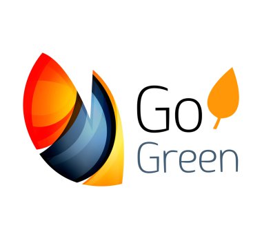 Renk parçaları - çeşitli geometrik şekiller yapılmış soyut Eko leag logo tasarımı