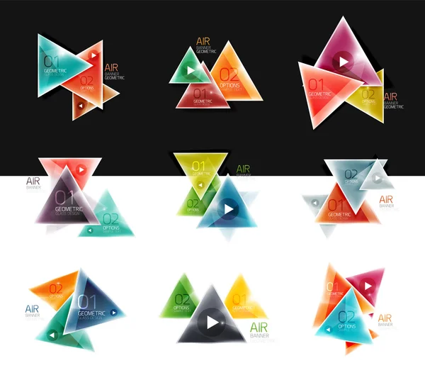 三角形的集合 web 箱-条幅，商业背景，演示文稿 — 图库矢量图片