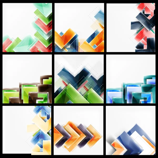 Sada abstraktních barevných geometrických pozadí — Stockový vektor