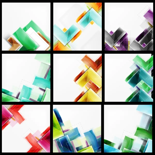 Set of 3d arrow backgrounds — Stock Vector