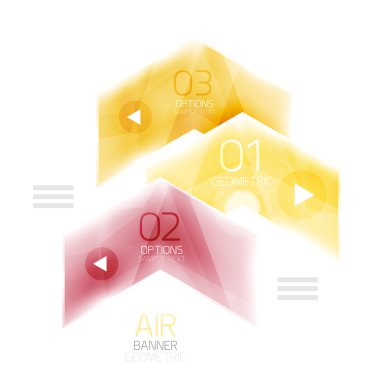 Parlak renk ok şekilleri ile seçenek Infographic ve düğme