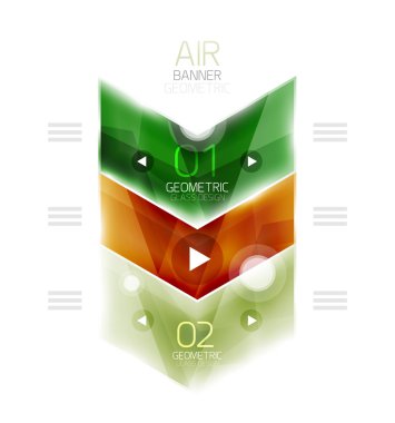 Parlak renk ok şekilleri ile seçenek Infographic ve düğme