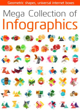 Geometrik şekil infographics mega toplama