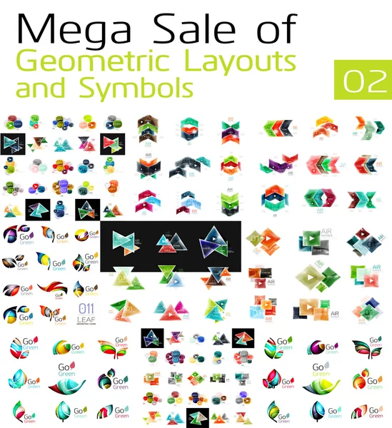 Mega collection av abstrakta symboler — Stock vektor