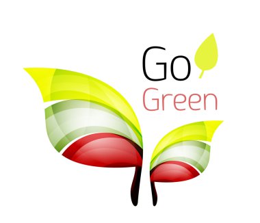 Geometrik soyut yaprak logosu