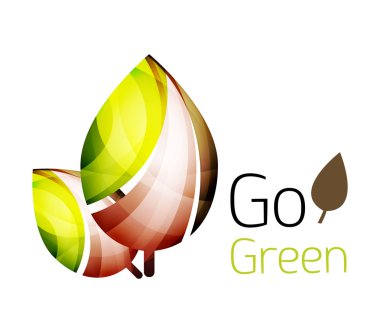 Geometrik soyut yaprak logosu