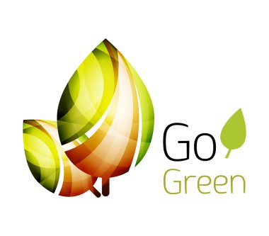 Geometrik soyut yaprak logosu