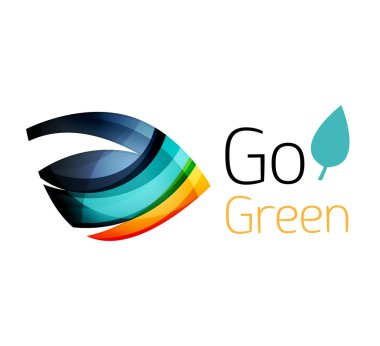 Renk parçaları - çeşitli geometrik şekiller yapılmış soyut Eko leag logo tasarımı