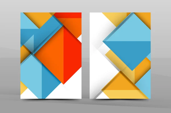 Шаблон годового отчета квадратов и треугольников — стоковый вектор
