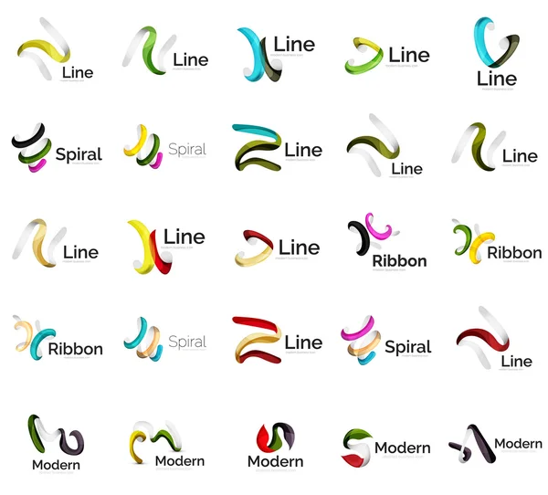 Набор абстрактных значков логотипа ленты — стоковый вектор