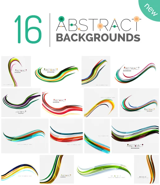 Collection of wave abstract backgrounds — Stock Vector