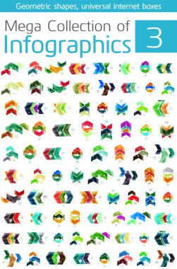 Geometrik şekil infographics mega toplama
