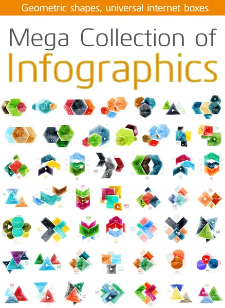 Mega collection of infographic templates — Stock Vector