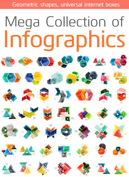 Mega collection de modèles infographiques — Image vectorielle
