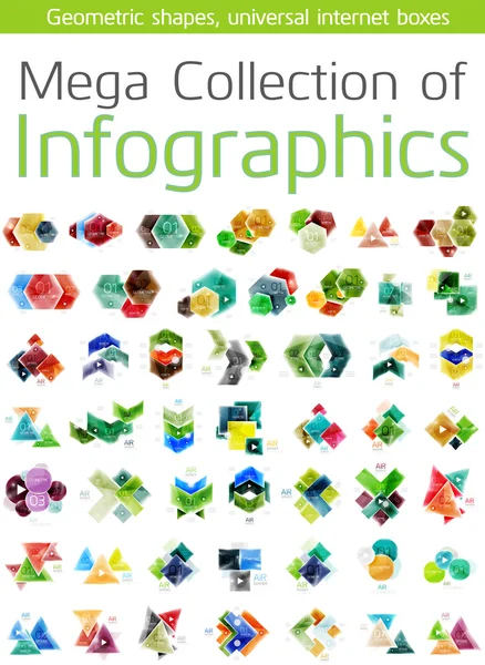 Mega-Sammlung von Infografik-Vorlagen — Stockvektor