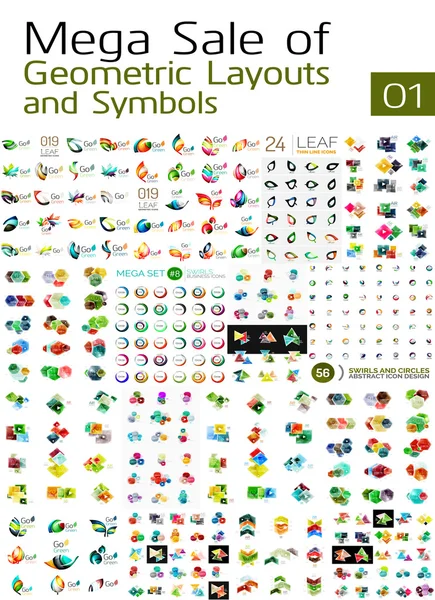 Мега колекція абстрактних символів — стоковий вектор