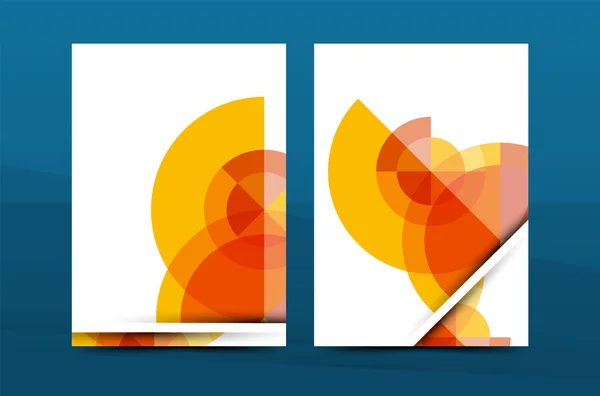 Rapport annuel orange A4 couverture. Modèle de brochure mise en page, magazine, dépliant ou livret — Image vectorielle