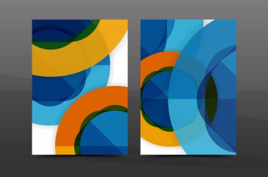 A4 afiş veya yıllık rapor düzeni geometrik şekil tasarım