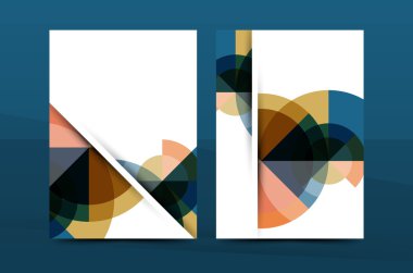 Geometrik tasarım A4 boyutu kapak yazdırma şablonu