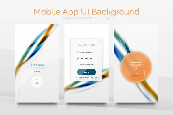 Mobile application interface background design — Stock Vector