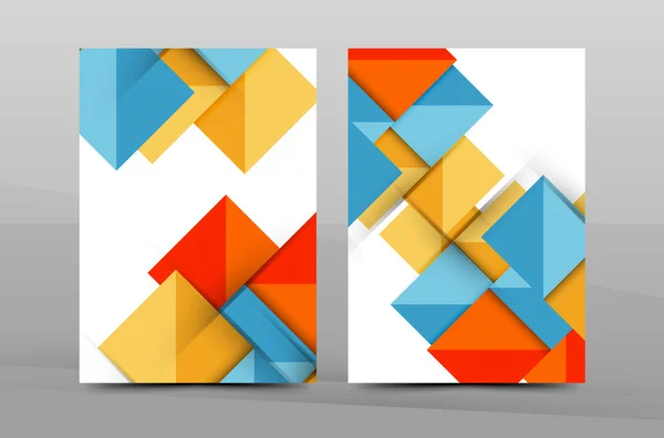 正方形と三角形の年次レポート カバー テンプレート — ストックベクタ