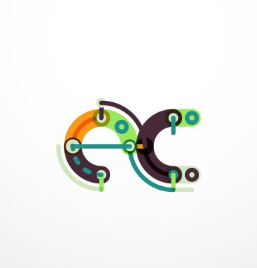 Renkli komik karikatür mektup simgesi