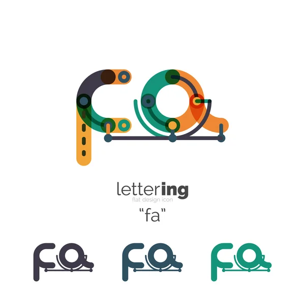 Lineaire eerste letters, logo branding concept — Stockvector