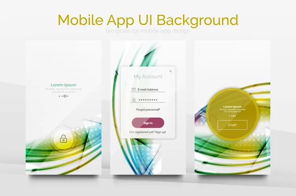 Mobile application interface background design — Stock Vector