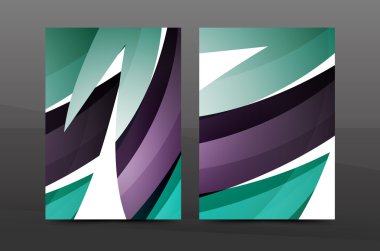 Renk arka plan geometrik A4 iş yazdırma şablonu dalgalar