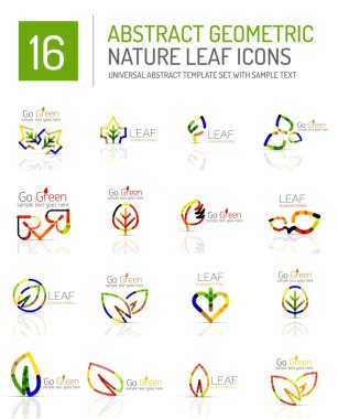 Geometrik yaprak Icon set