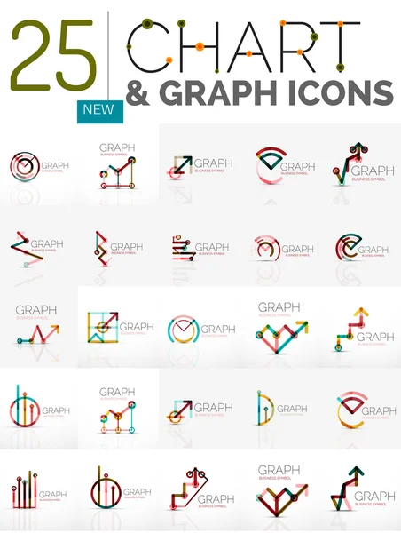 Collection of chart logos — Stock Vector
