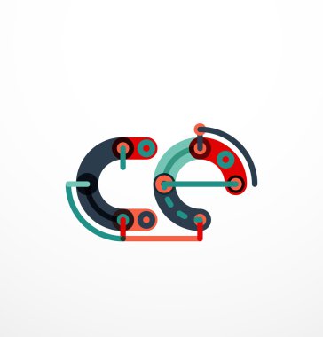 Renkli komik karikatür mektup simgesi