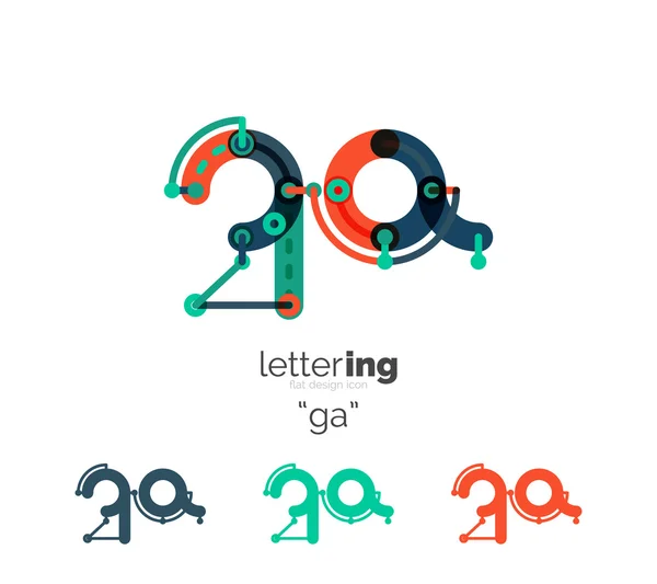 Линейные начальные буквы, концепция логотипа — стоковый вектор