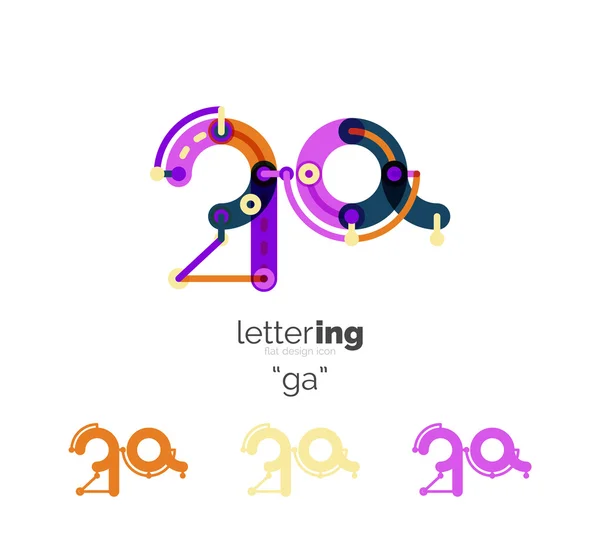 Lineaire eerste letters, logo branding concept — Stockvector