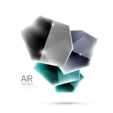 Parlak elemanları. Beyaz geometrik soyut şekilleri. Arka plan