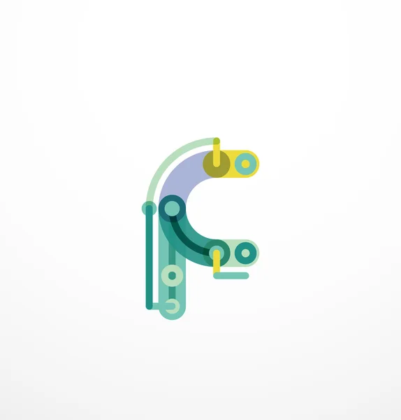 Desenhos animados letras lineares ícones — Vetor de Stock
